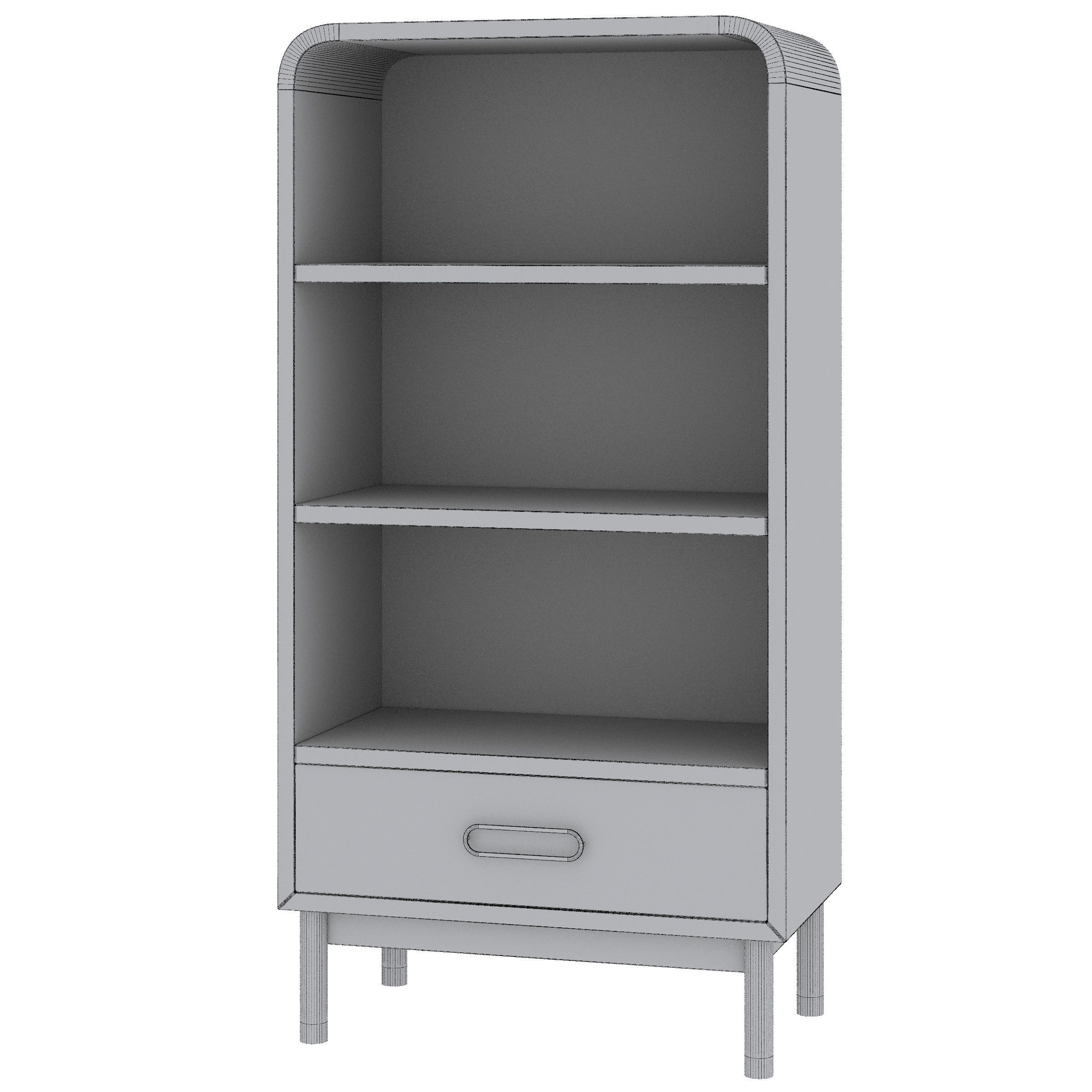 Arlo White Bookcase by Crate and Barrel 3D model_2