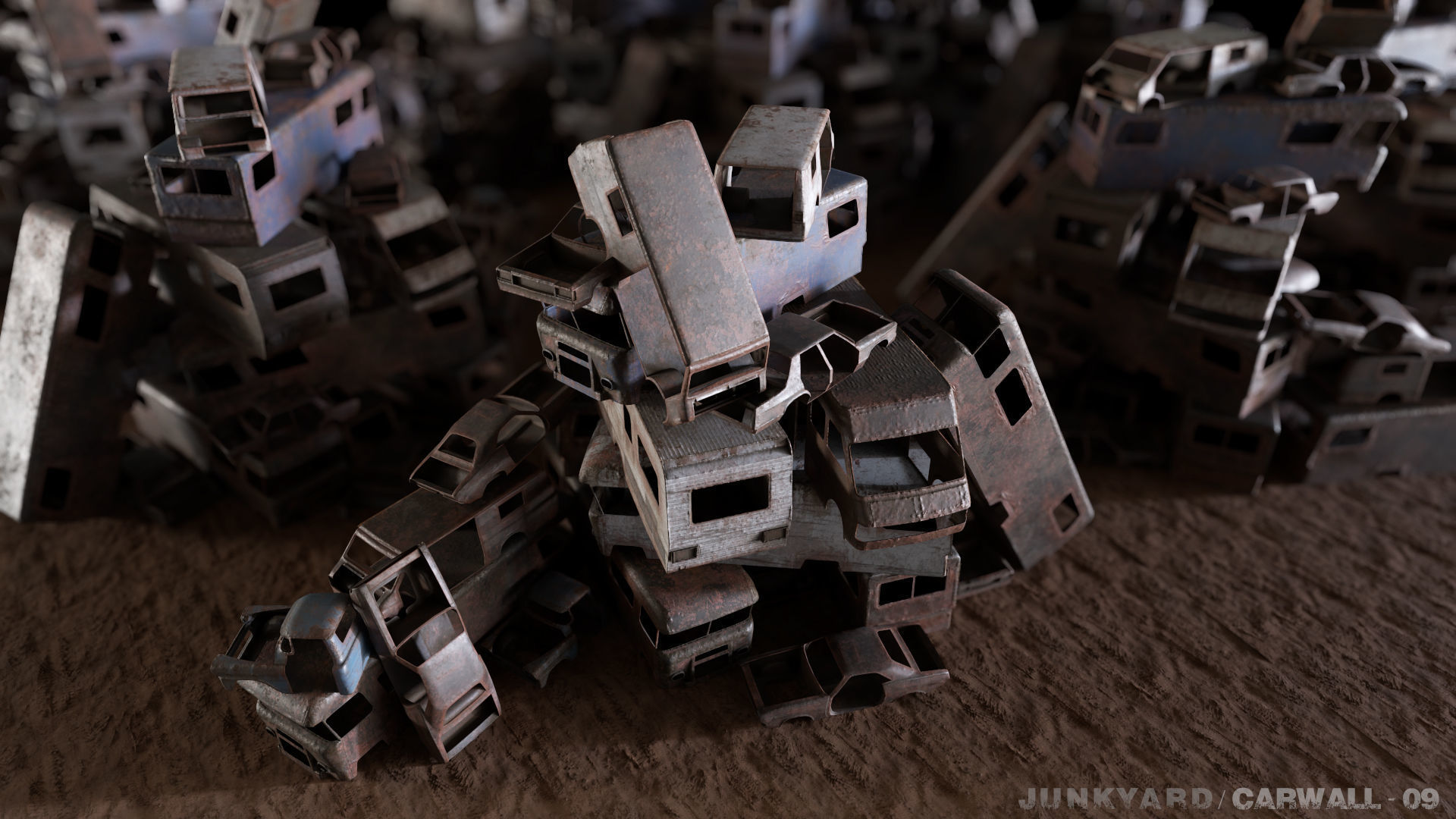 Junkyard Environment Low-poly 3D model_44
