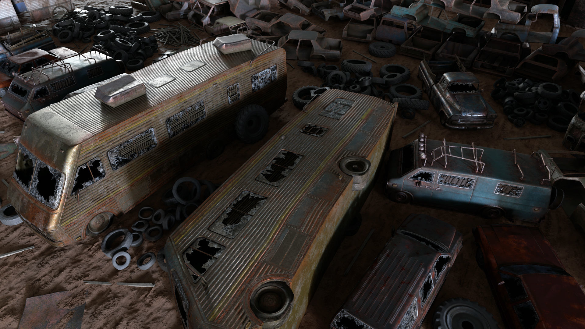 Junkyard Environment Low-poly 3D model_28
