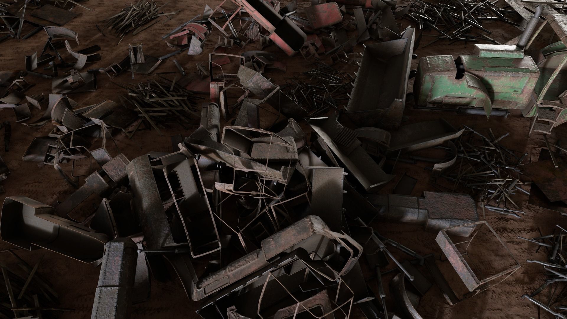 Junkyard Environment Low-poly 3D model_34