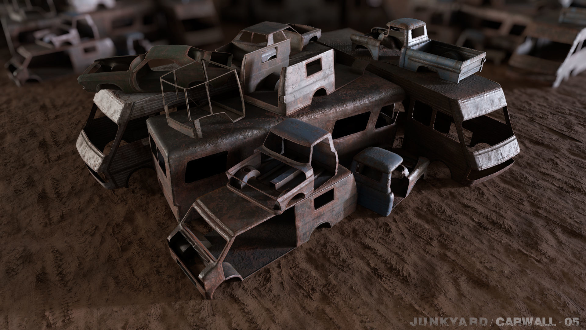 Junkyard Environment Low-poly 3D model_40