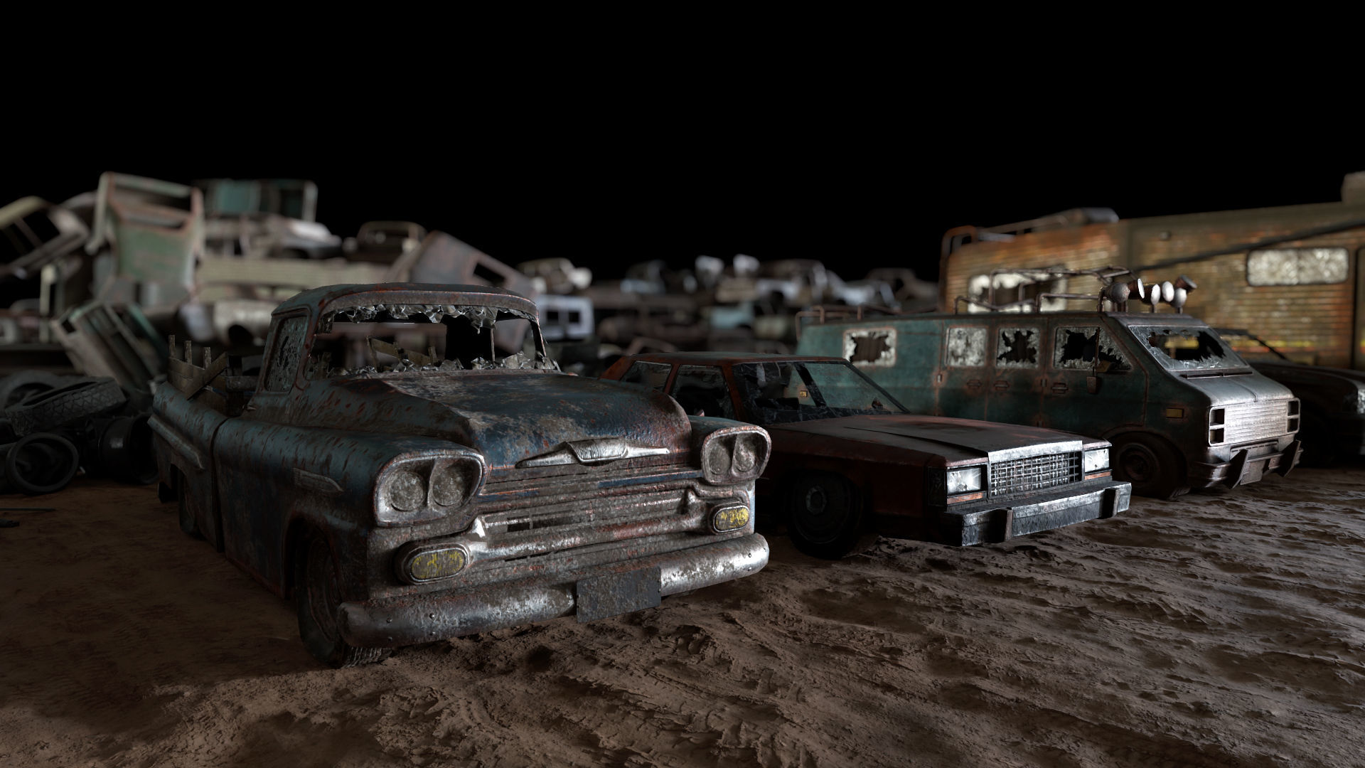 Junkyard Environment Low-poly 3D model_25