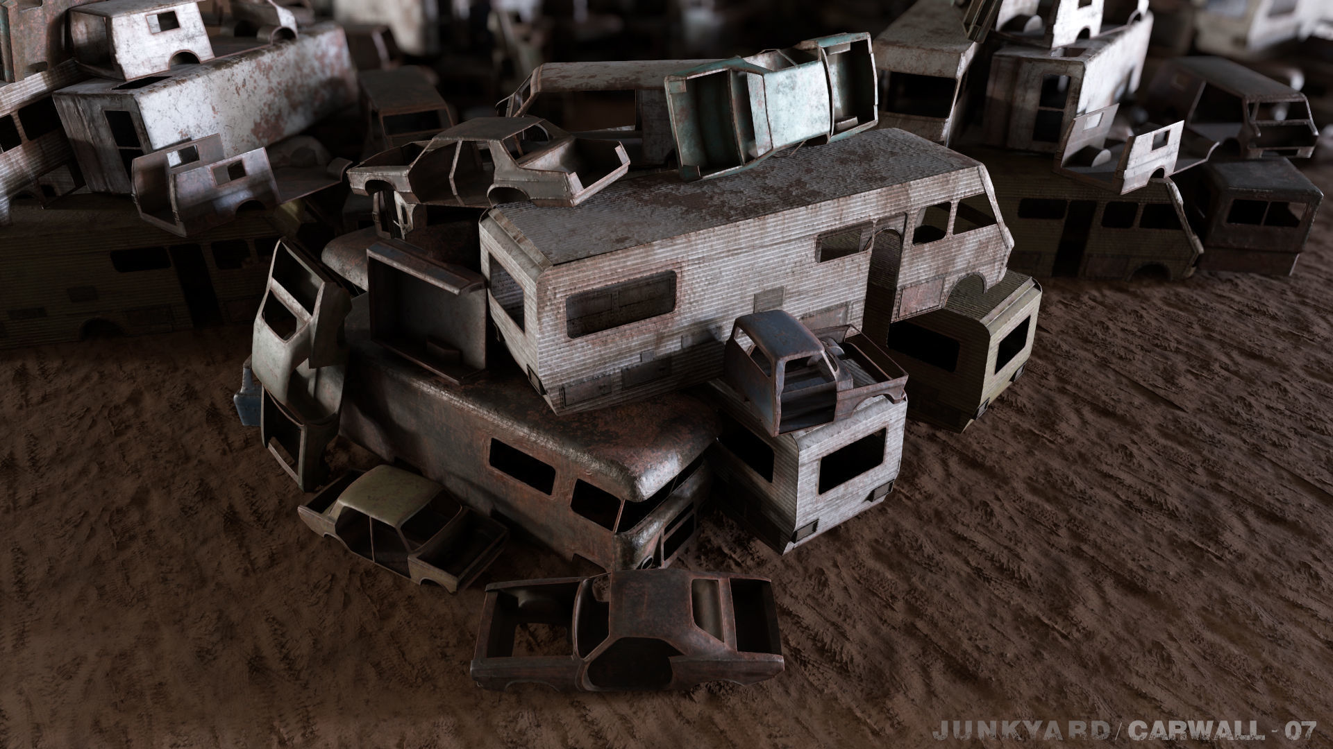 Junkyard Environment Low-poly 3D model_42