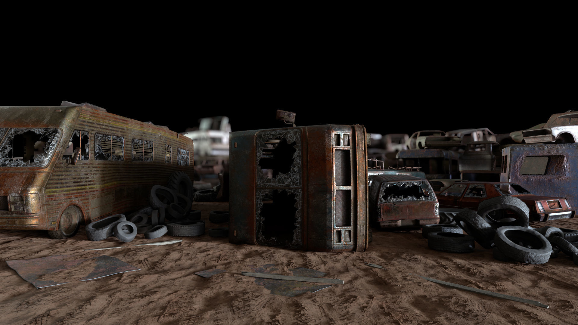 Junkyard Environment Low-poly 3D model_29