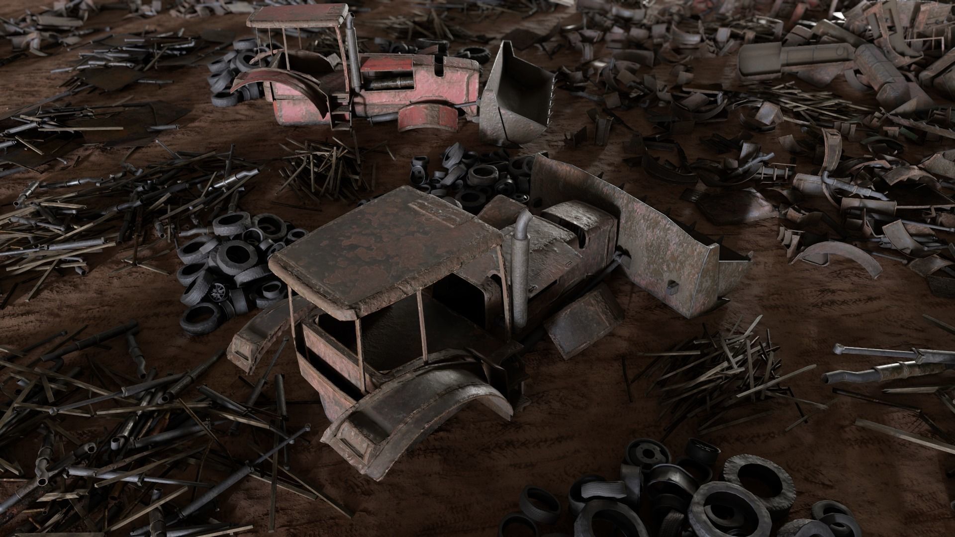 Junkyard Environment Low-poly 3D model_35