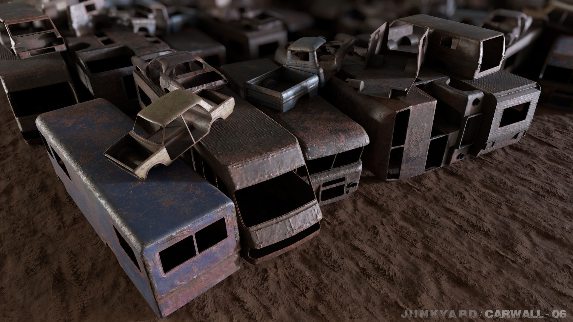 Junkyard Environment Low-poly 3D model_41