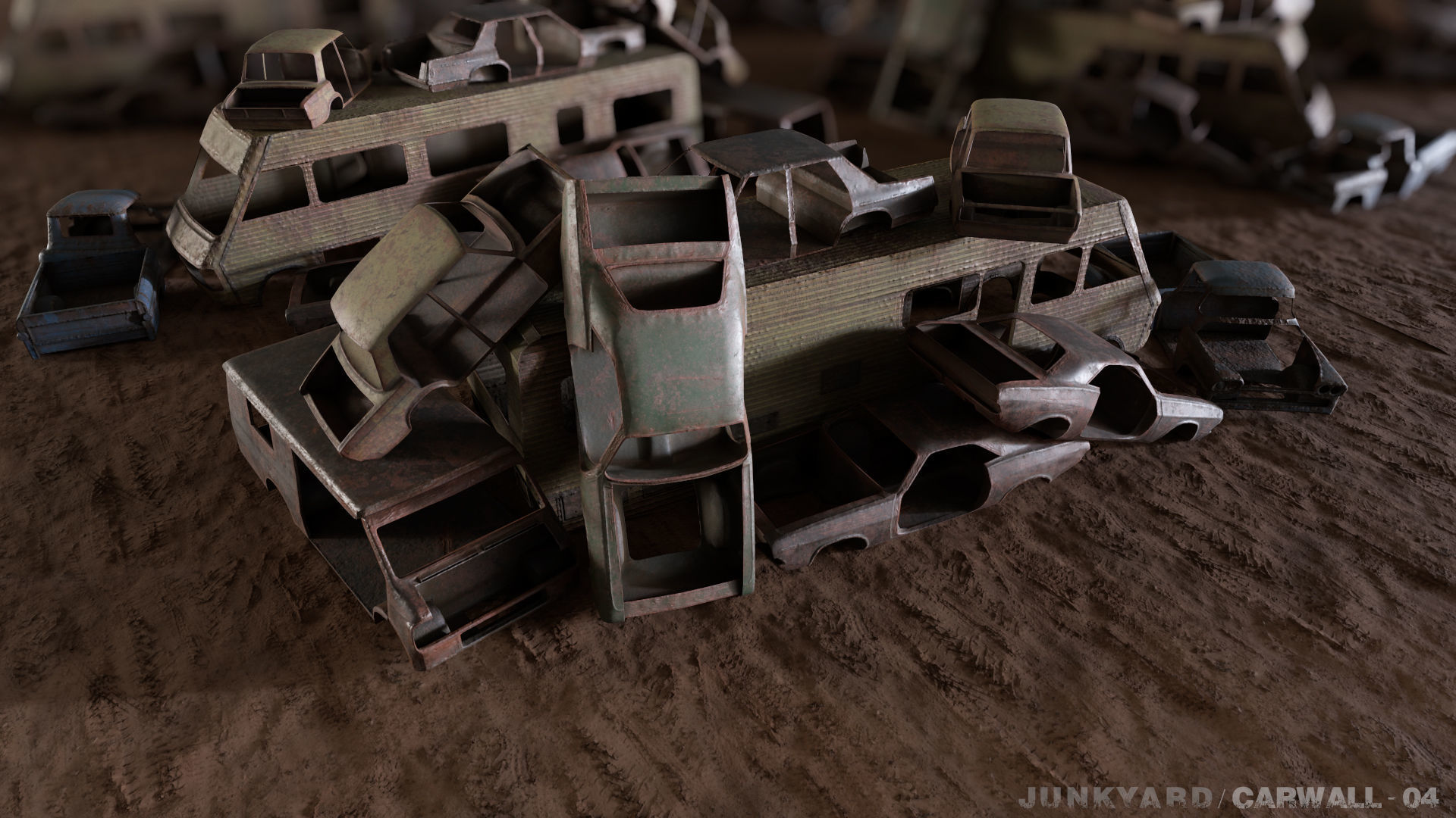 Junkyard Environment Low-poly 3D model_39