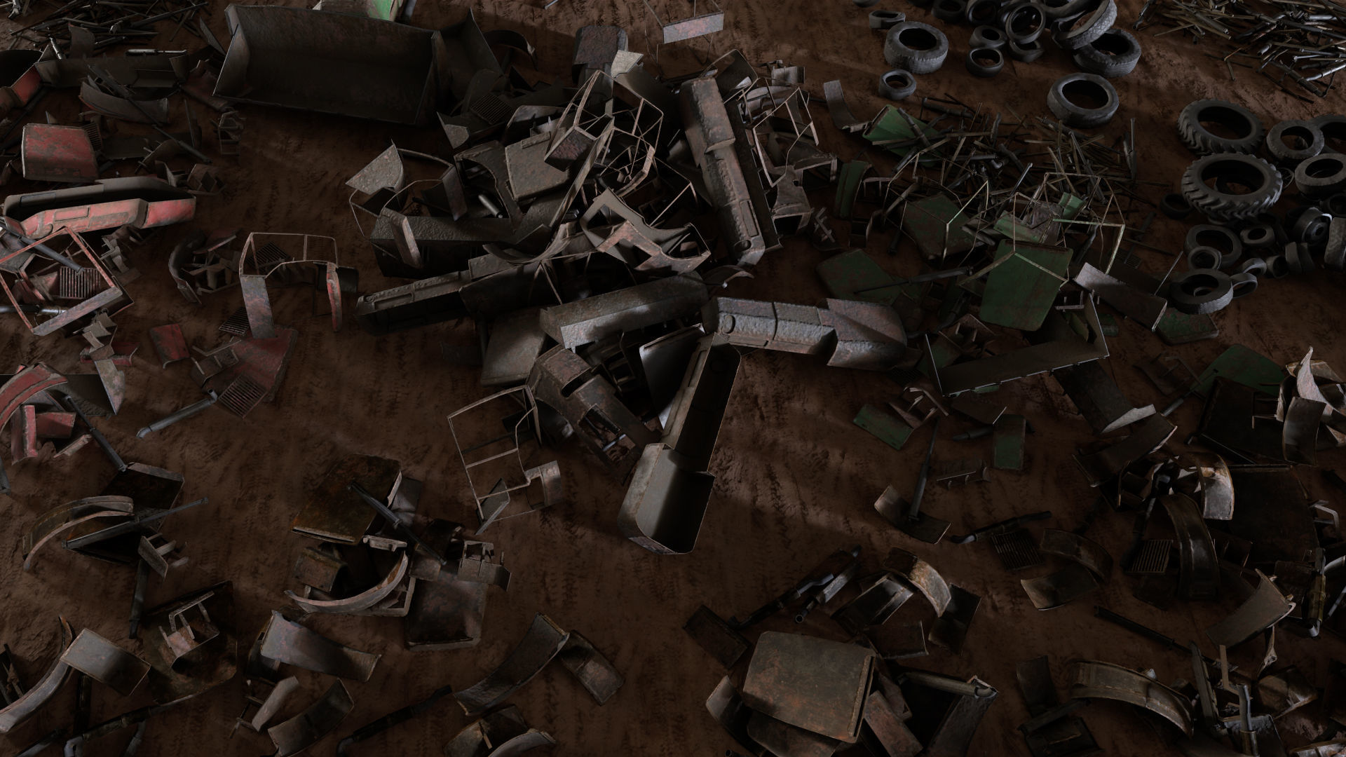 Junkyard Environment Low-poly 3D model_32