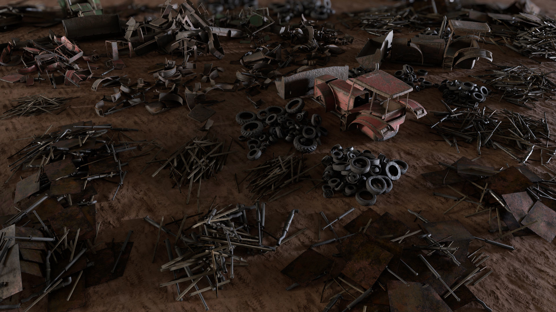 Junkyard Environment Low-poly 3D model_30