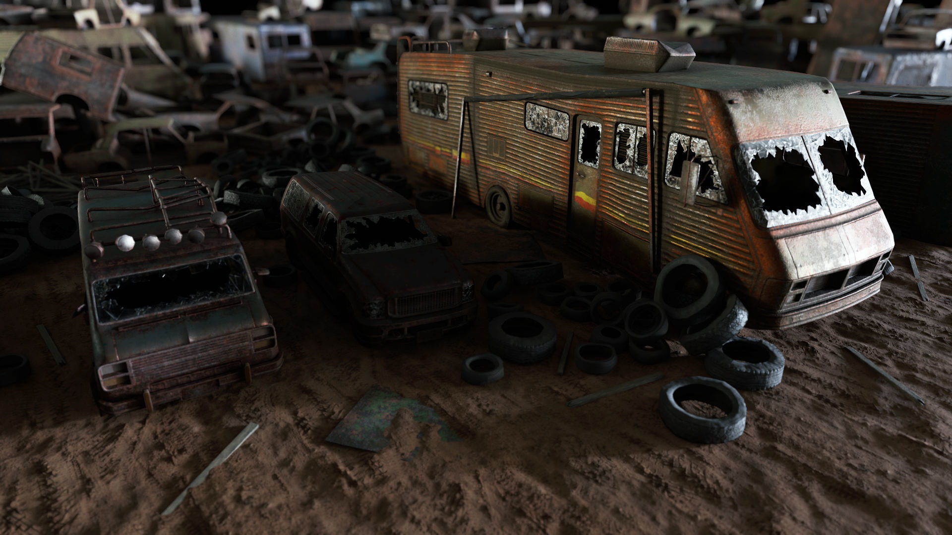 Junkyard Environment Low-poly 3D model_27
