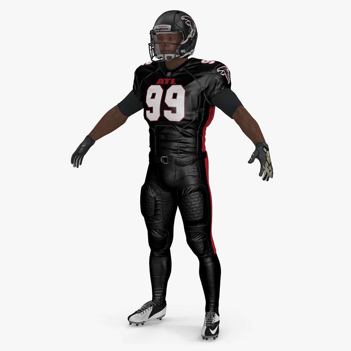Atlanta Falcons American Football Player Rigged Fur 3D model
