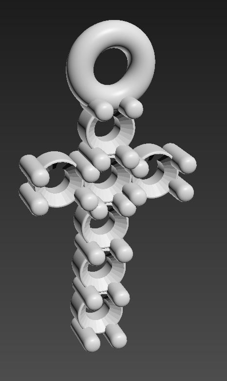 Cross-Pendant-Necklaces Round 1mm-01 3D print model_18