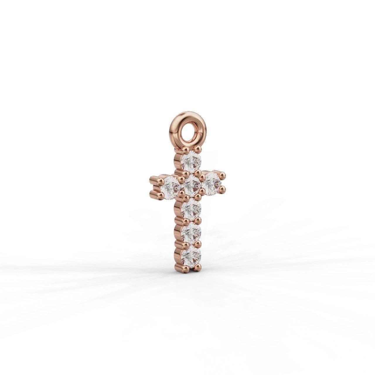 Cross-Pendant-Necklaces Round 1mm-01 3D print model_3