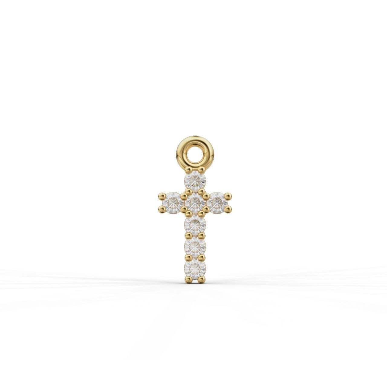 Cross-Pendant-Necklaces Round 1mm-01 3D print model_1