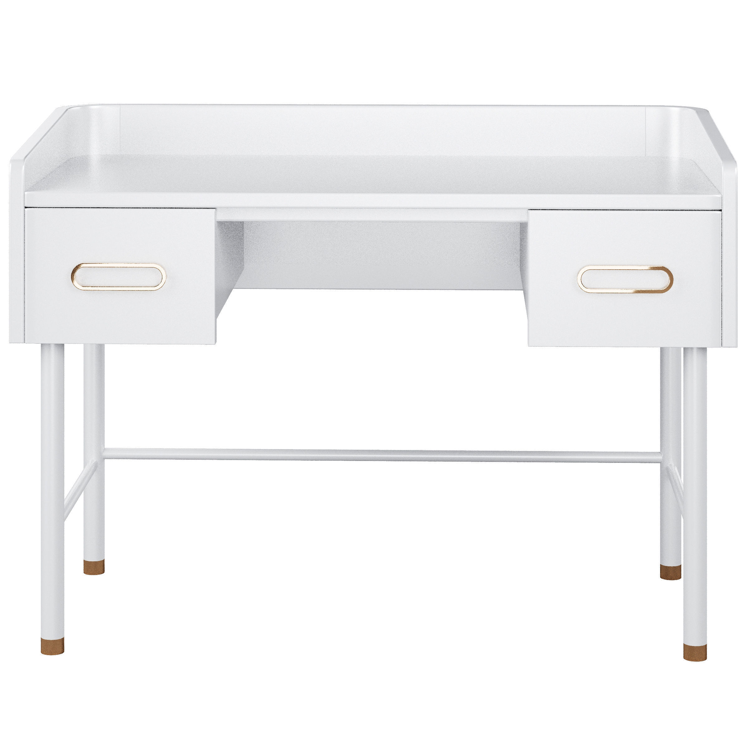 Kids Arlo White and Gold Desk  3D model_1
