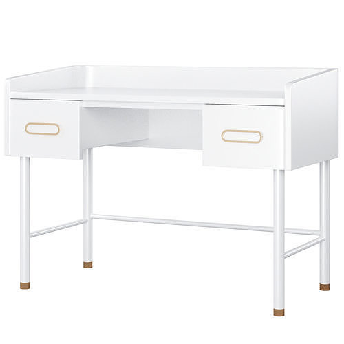 Kids Arlo White and Gold Desk  3D model
