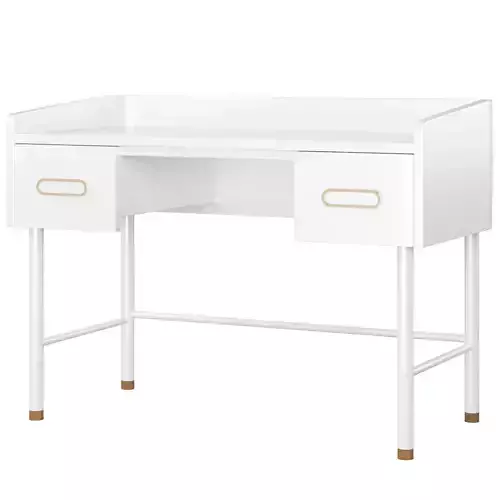 Kids Arlo White and Gold Desk 