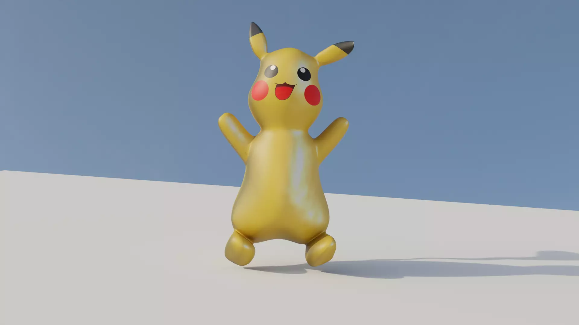 Inflatable rubber Pokemon pikachu Low-poly 3D model