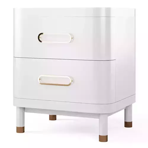 Kids Arlo White and Gold Nightstand by Crate and Barrel
