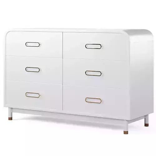 Kids Arlo Wide White and Gold Dresser by Crate and Barrel