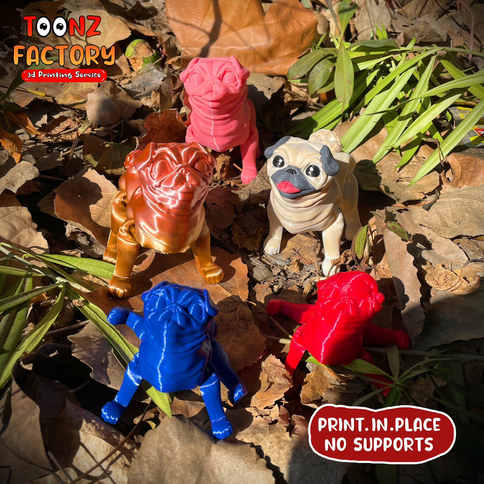 FLEXY PRINT-IN-PLACE PUG ARTICULATED 3D print model_4