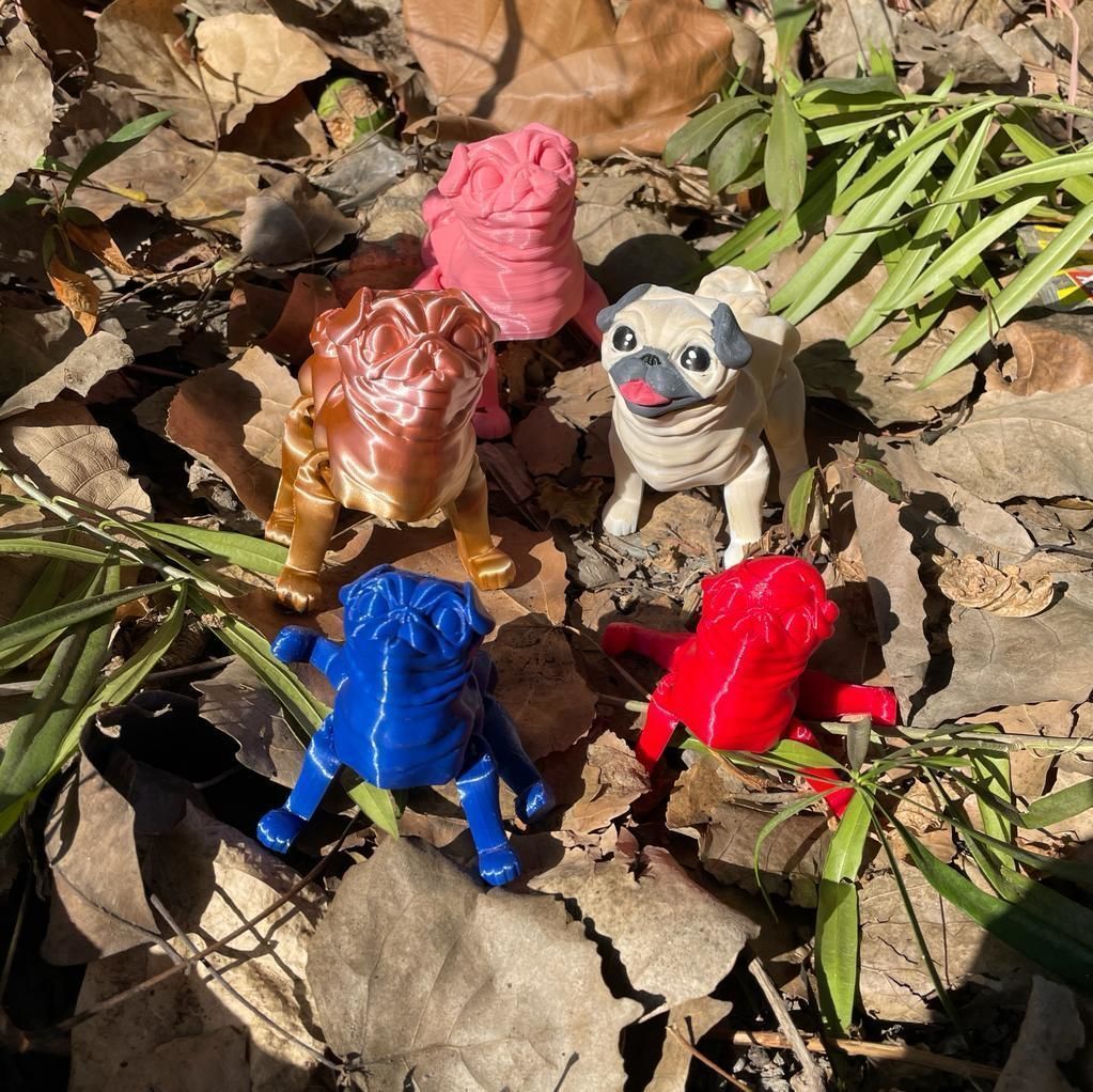 FLEXY PRINT-IN-PLACE PUG ARTICULATED 3D print model_1