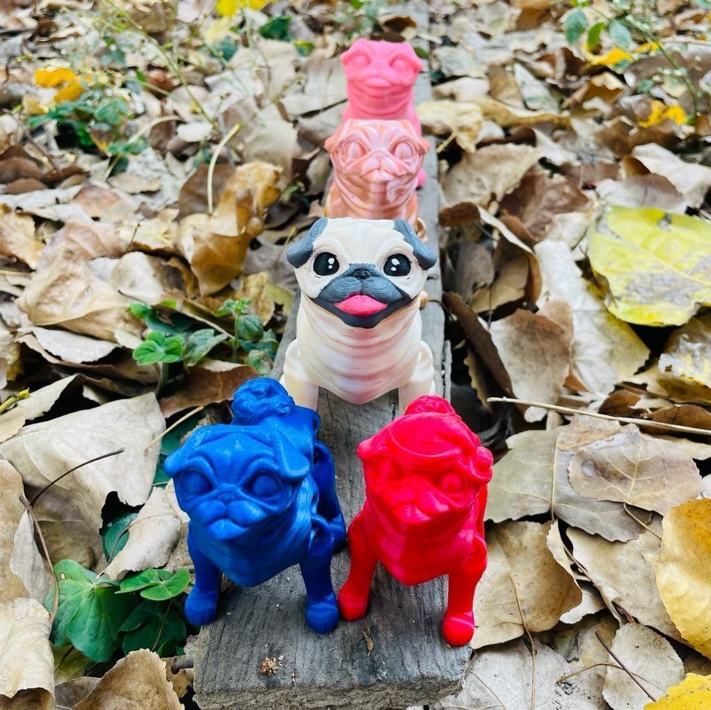 FLEXY PRINT-IN-PLACE PUG ARTICULATED 3D print model_3