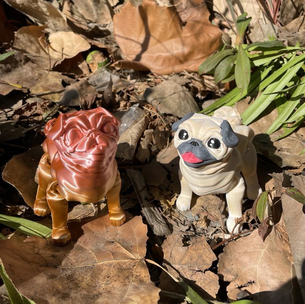 FLEXY PRINT-IN-PLACE PUG ARTICULATED 3D print model_2