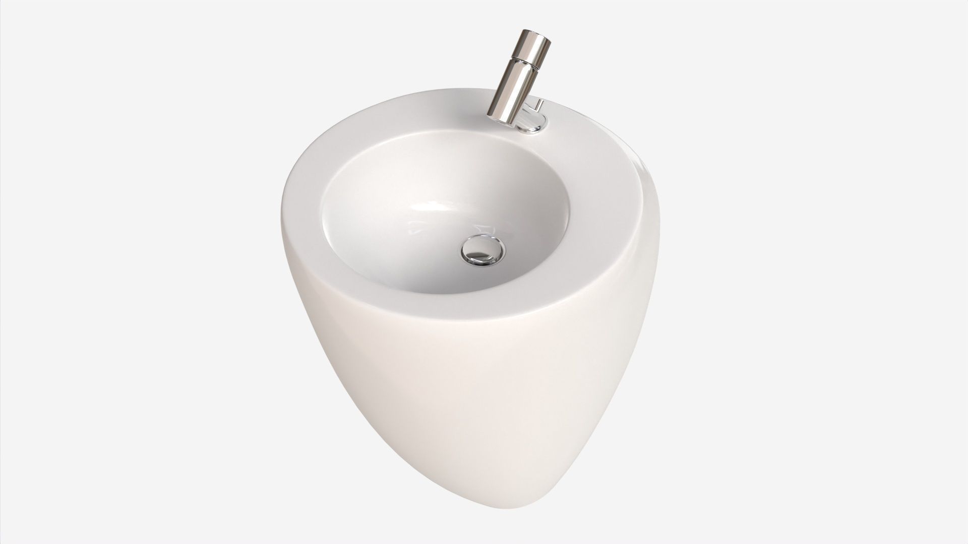 Laufen Ilbagnoalessi Washbasin With Integrated Pedestal 3D model_1