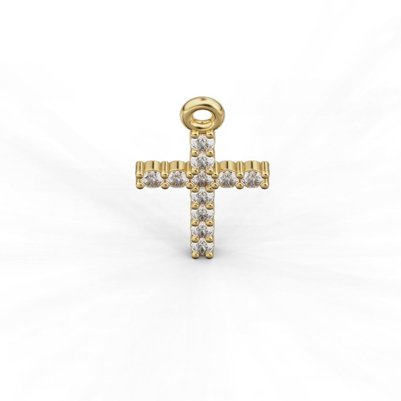 Cross-Pendant-Necklaces Round 1mm 3D print model_11