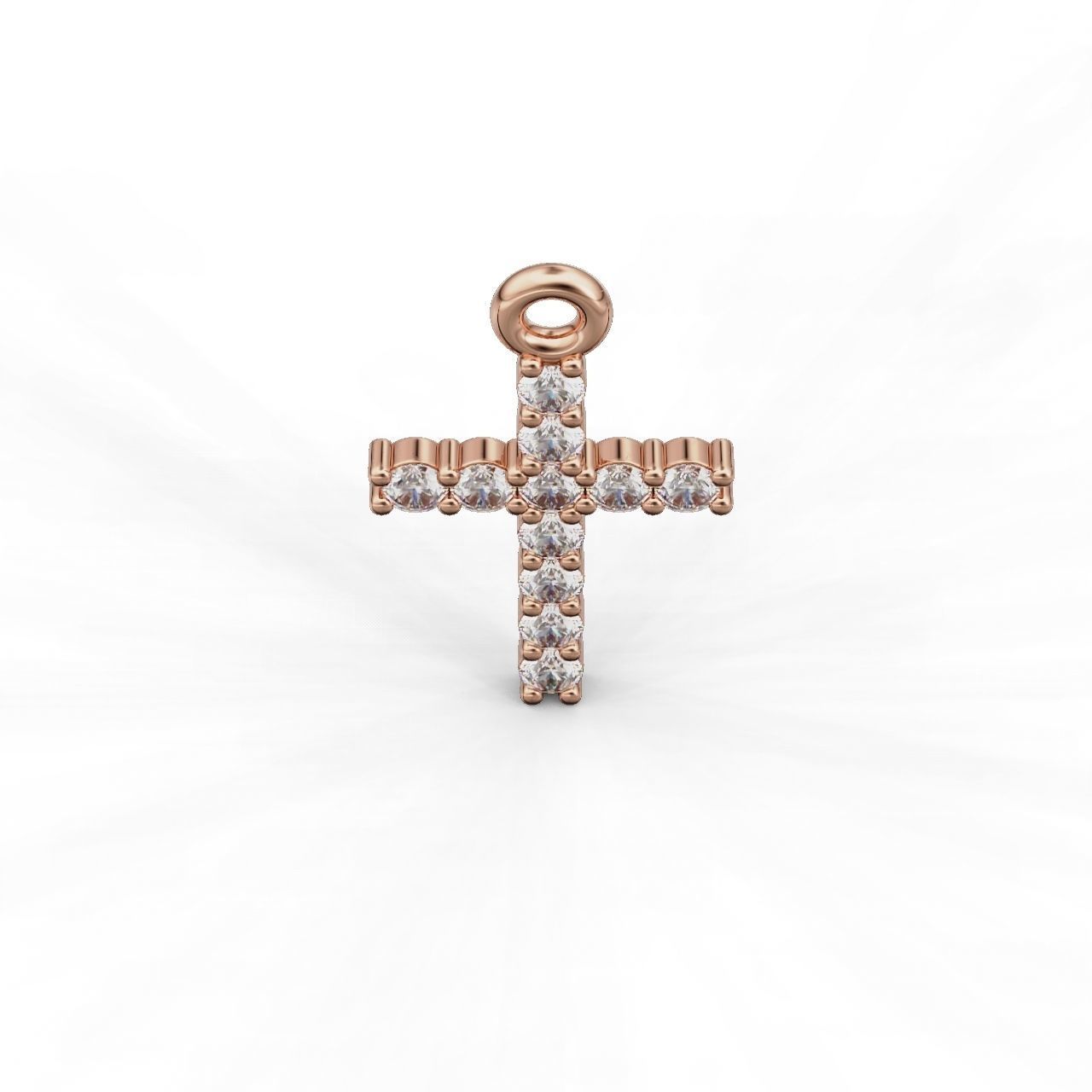 Cross-Pendant-Necklaces Round 1mm 3D print model_9
