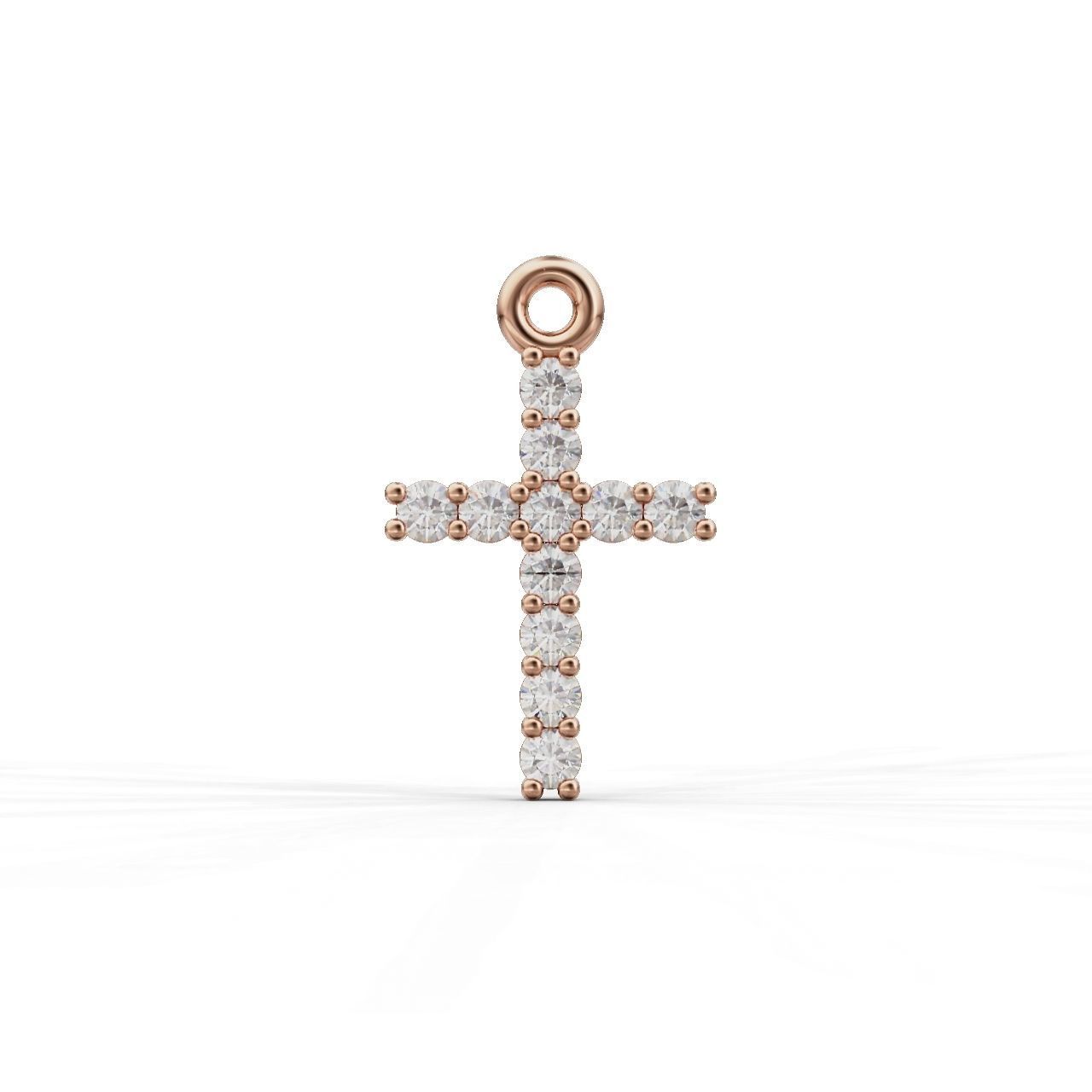 Cross-Pendant-Necklaces Round 1mm 3D print model_2