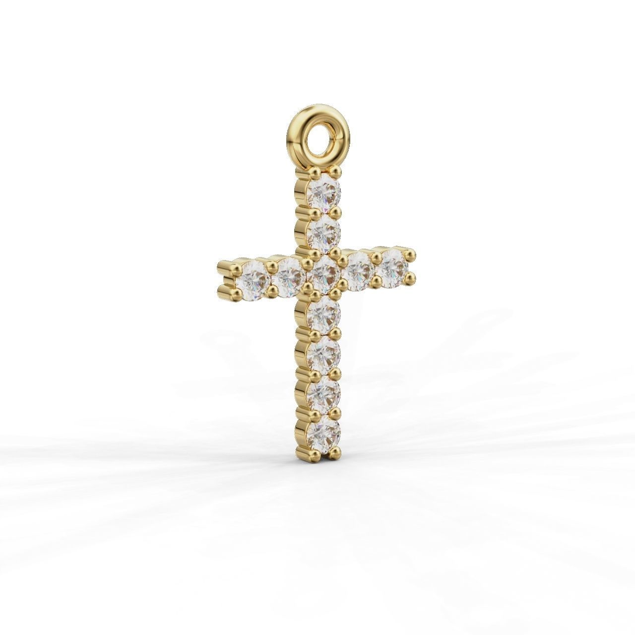 Cross-Pendant-Necklaces Round 1mm 3D print model_1