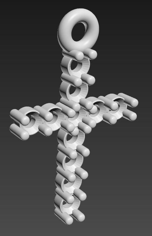 Cross-Pendant-Necklaces Round 1mm 3D print model_18