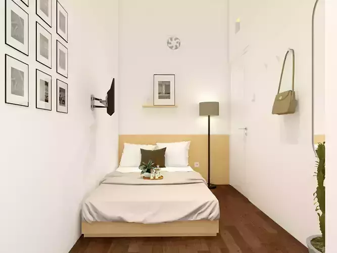 Small Simple Modern Minimalist Bedroom