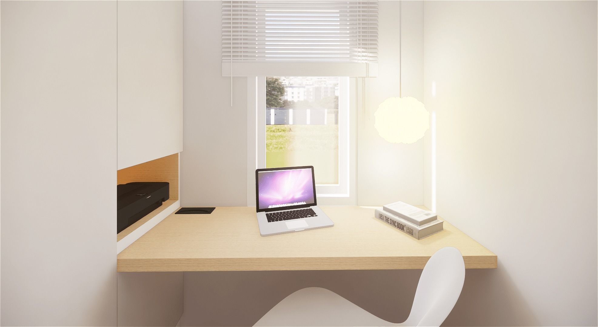 Small Simple Modern Minimalist Bedroom Low-poly 3D model_6