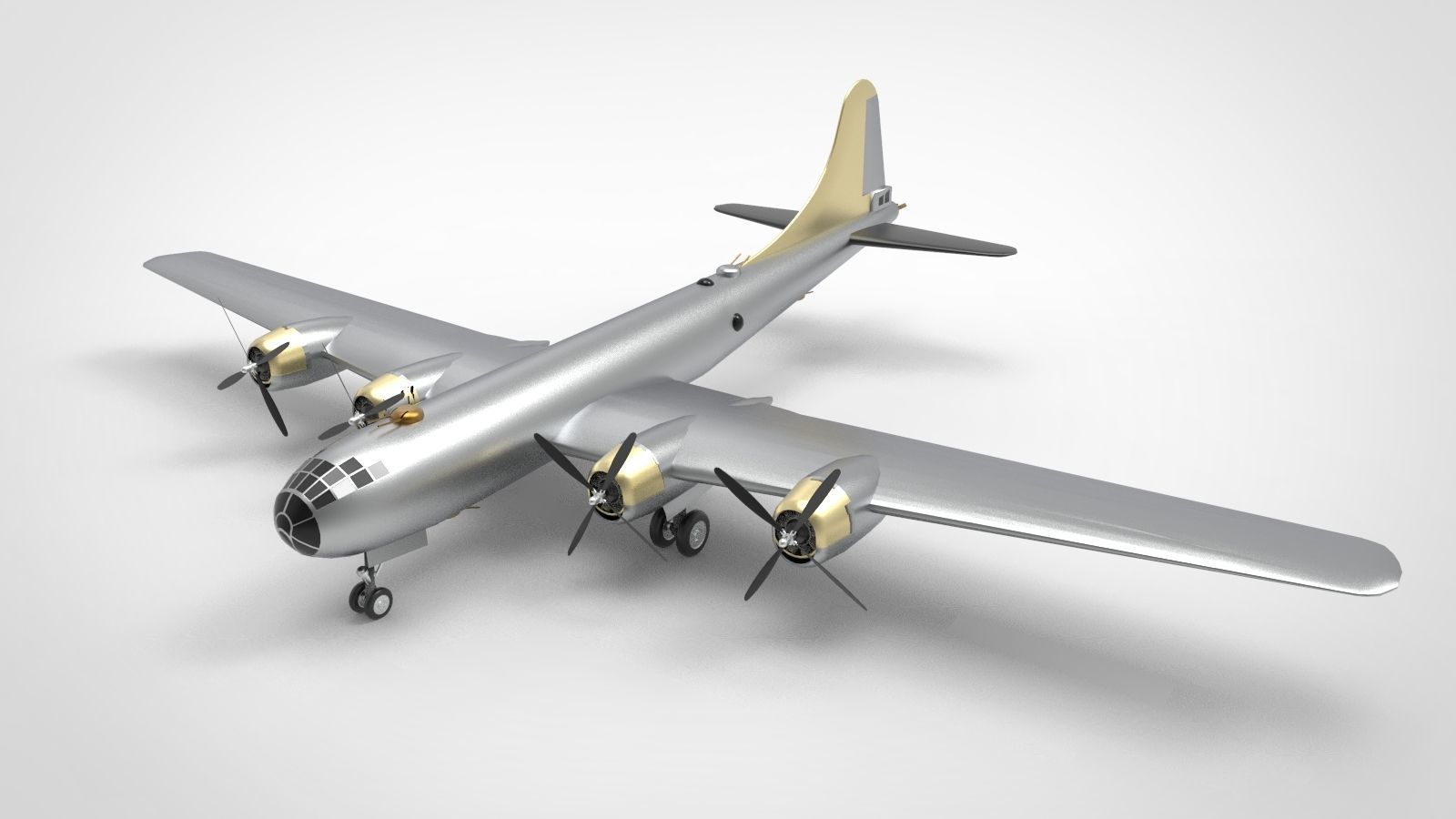 B-29 Superfortress Silver 3D model | CGTrader