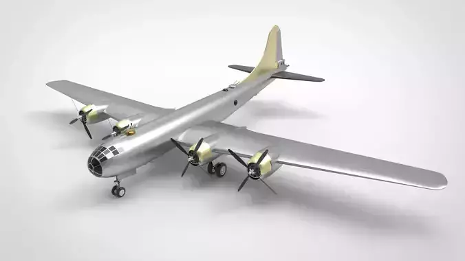 B-29 Superfortress  Silver 3D model