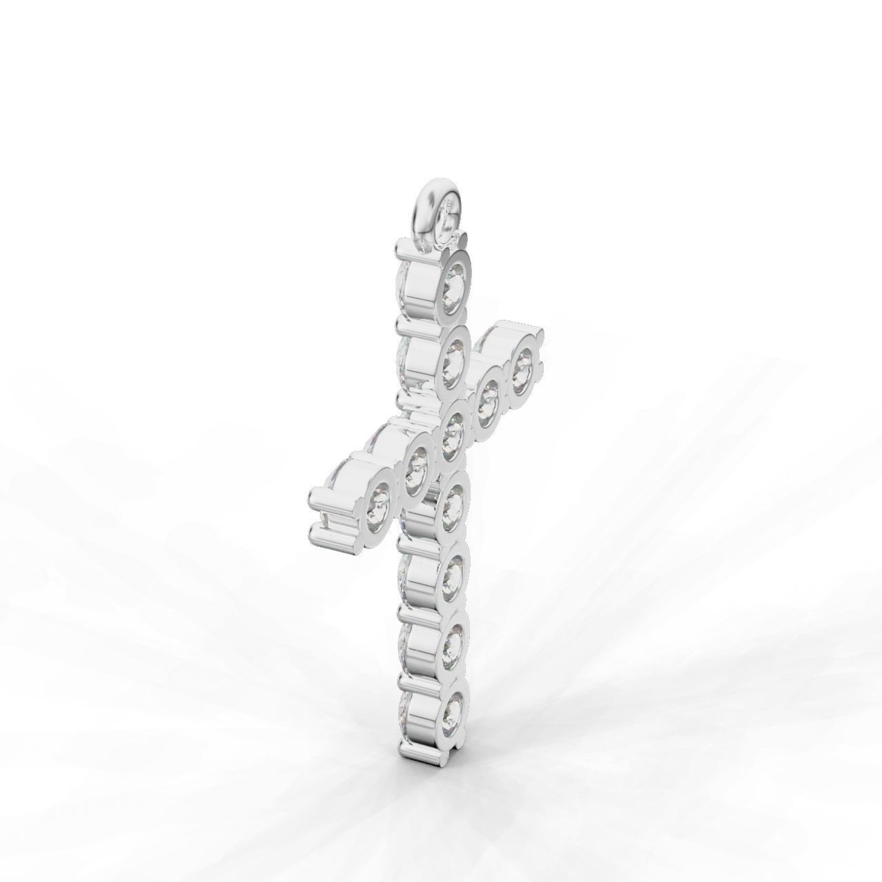 Cross-Pendant-Necklaces diamond cross pendant 3D Model Collection_9