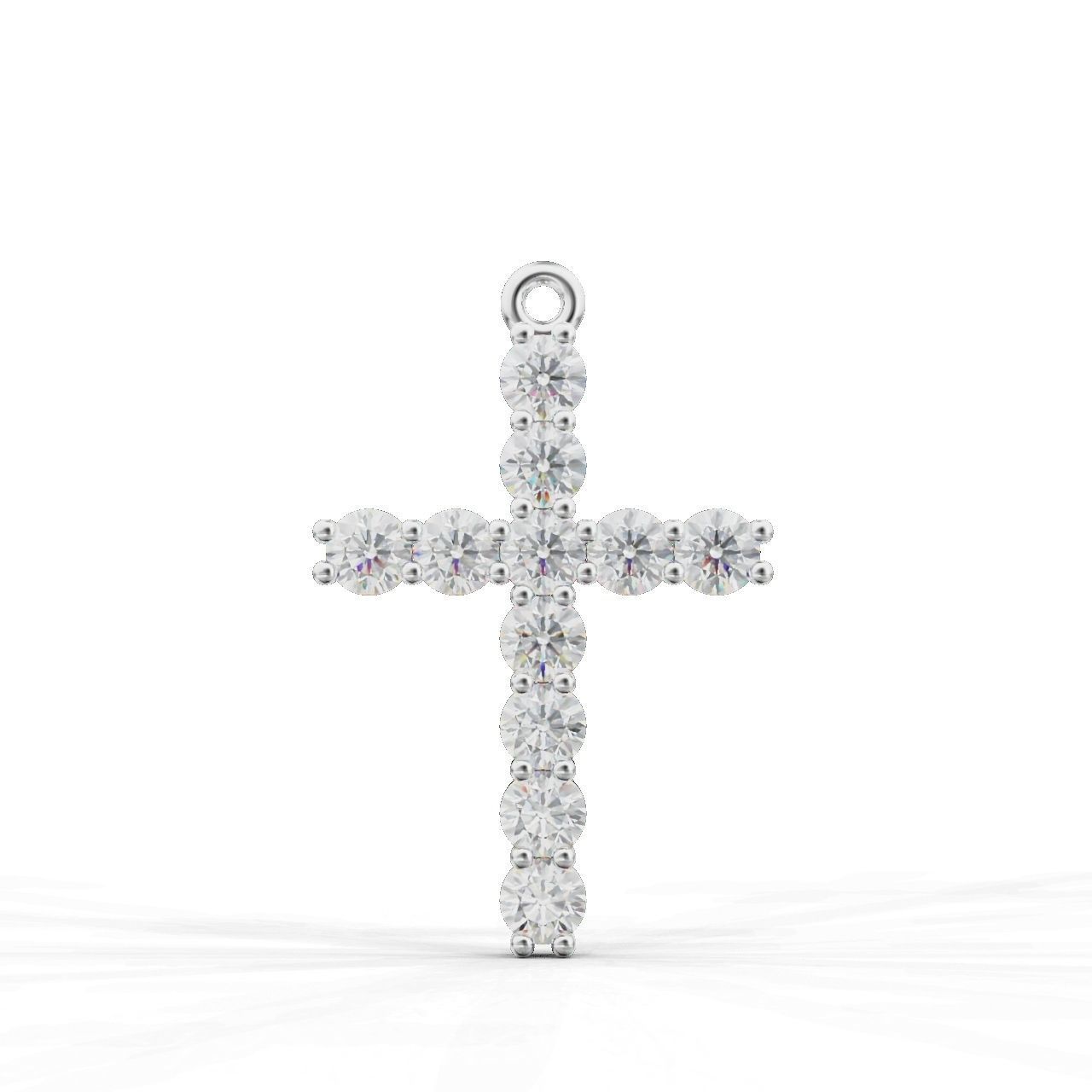Cross-Pendant-Necklaces diamond cross pendant 3D Model Collection_11