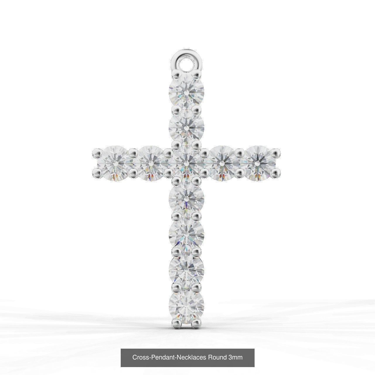 Cross-Pendant-Necklaces diamond cross pendant 3D Model Collection_2