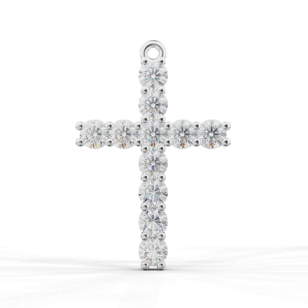 Cross-Pendant-Necklaces diamond cross pendant 3D Model Collection_3