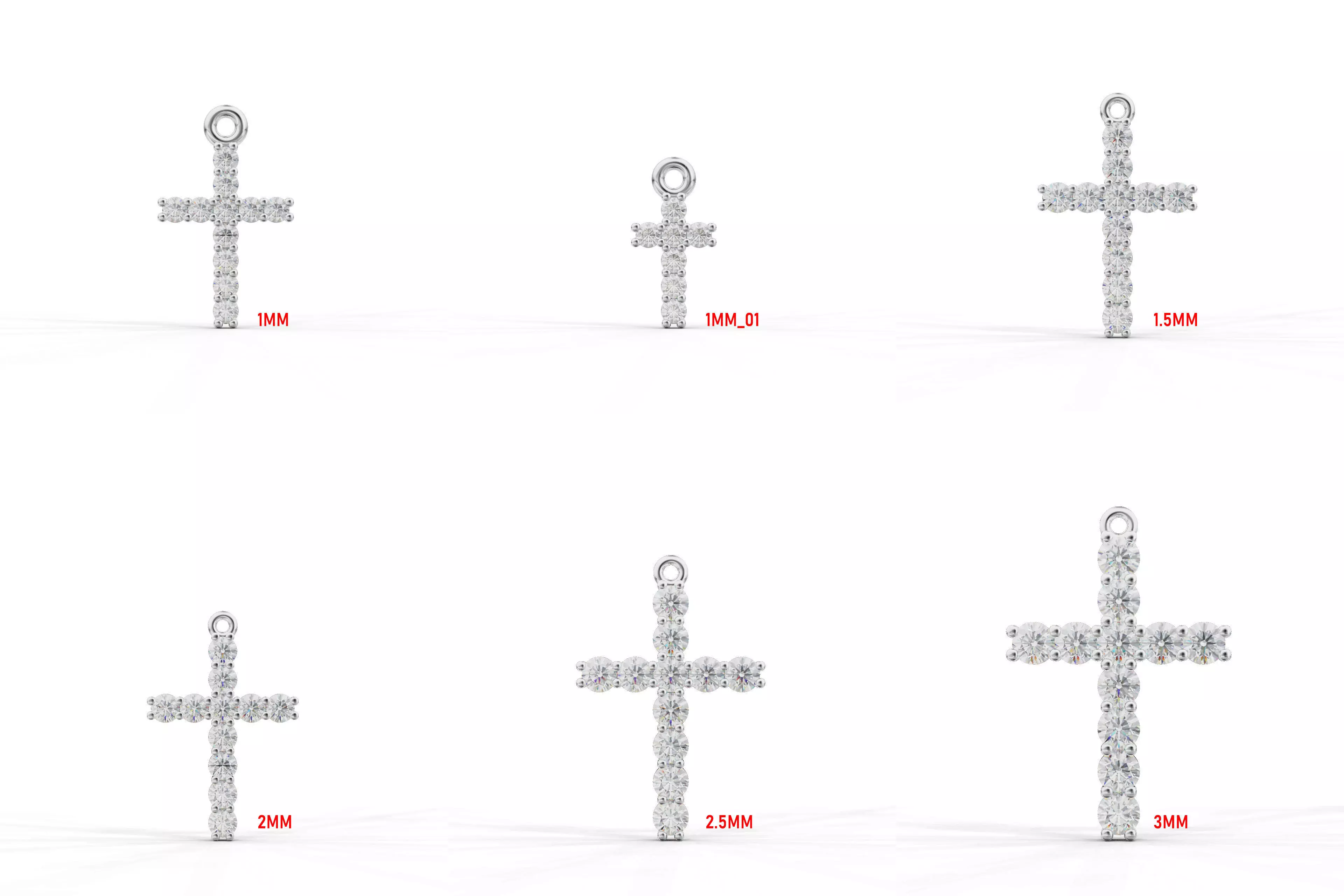 Cross-Pendant-Necklaces diamond cross pendant 3D Model Collection_0