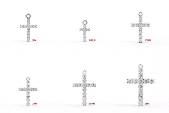 Cross-Pendant-Necklaces diamond cross pendant 3D Model Collection