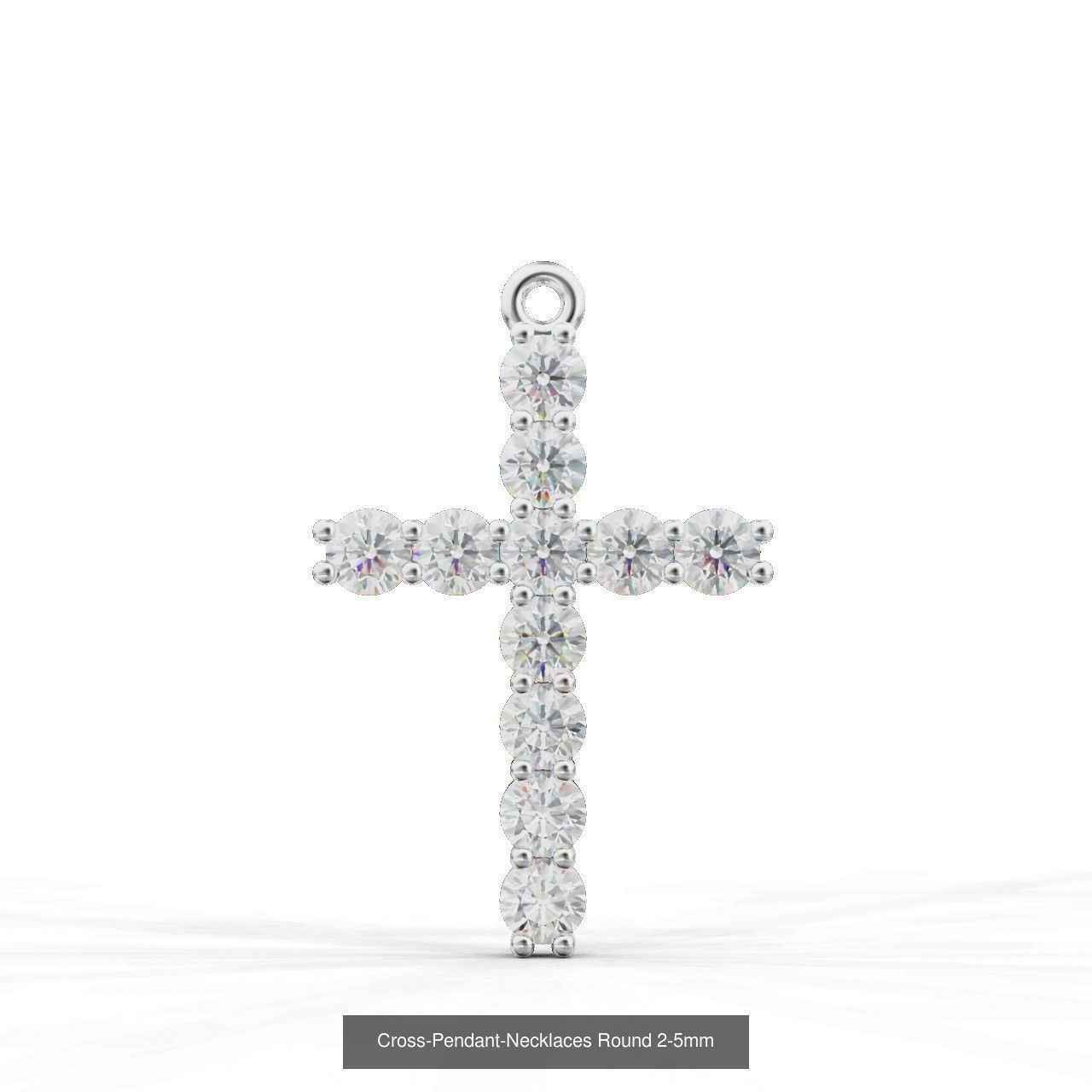 Cross-Pendant-Necklaces diamond cross pendant 3D Model Collection_4