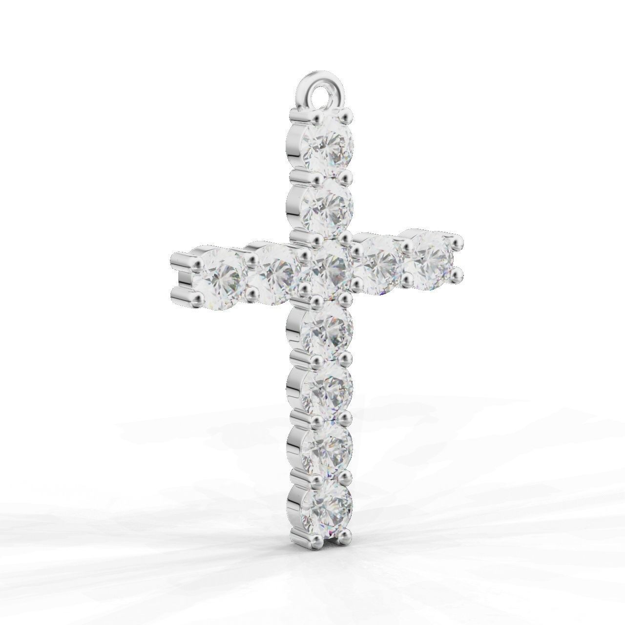 Cross-Pendant-Necklaces diamond cross pendant 3D Model Collection_5