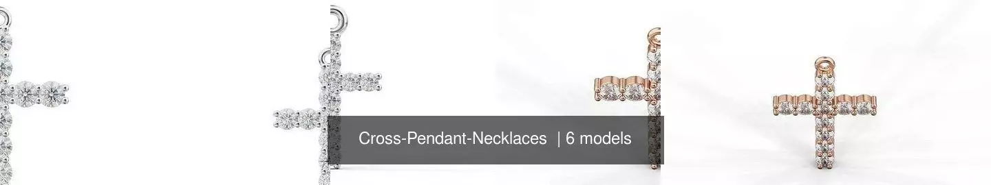 Cross-Pendant-Necklaces diamond cross pendant 3D Model Collection_1