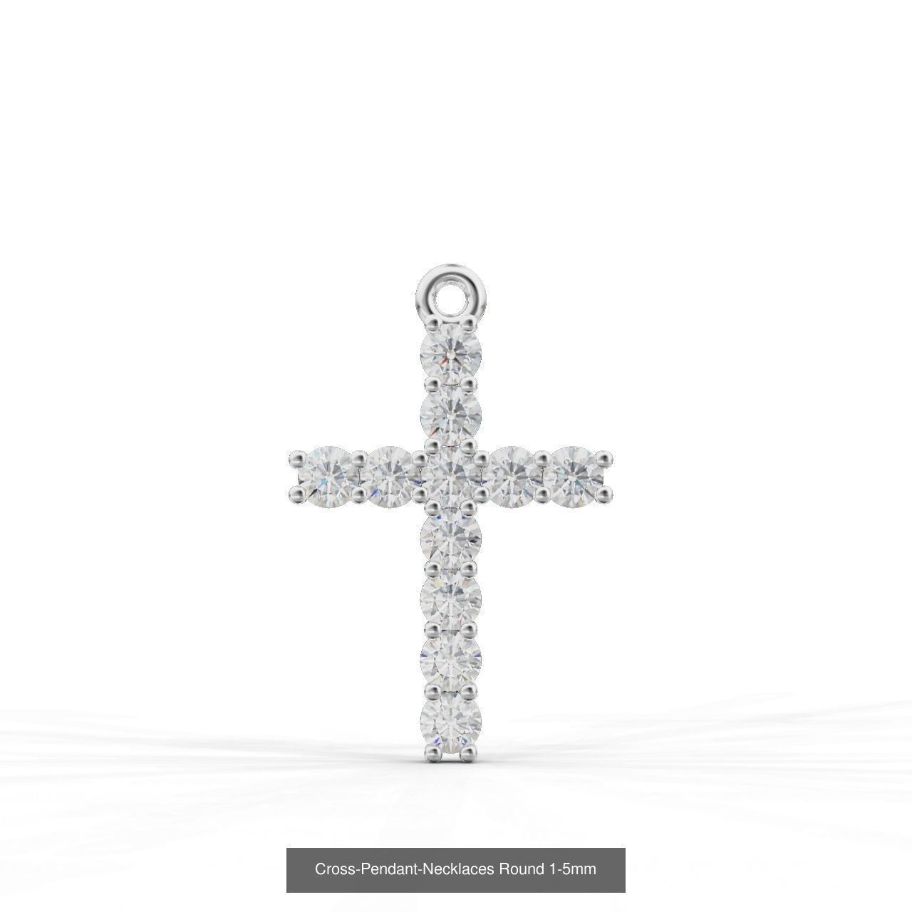 Cross-Pendant-Necklaces diamond cross pendant 3D Model Collection_8
