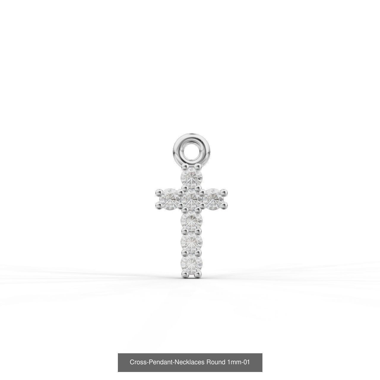 Cross-Pendant-Necklaces diamond cross pendant 3D Model Collection_10