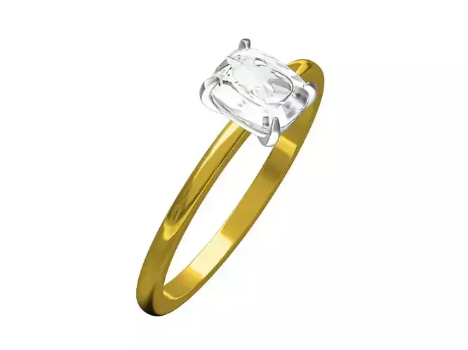 CELINE CUSHION CUT DIAMOND RING 3D print model